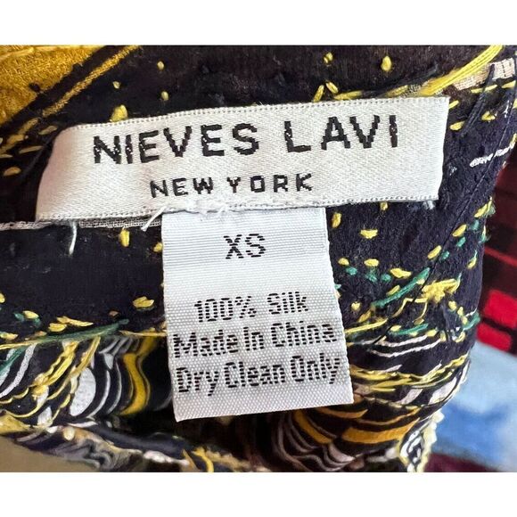 NIeves Lavi Stunning Sheer Silk Tunic W/ Intricate Beading & Original Pattern XS - Picture 8 of 8